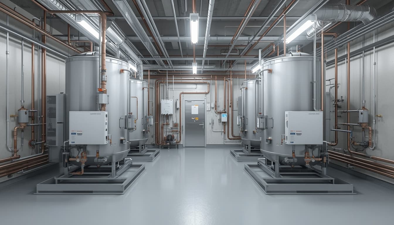Heat pump plant room installation